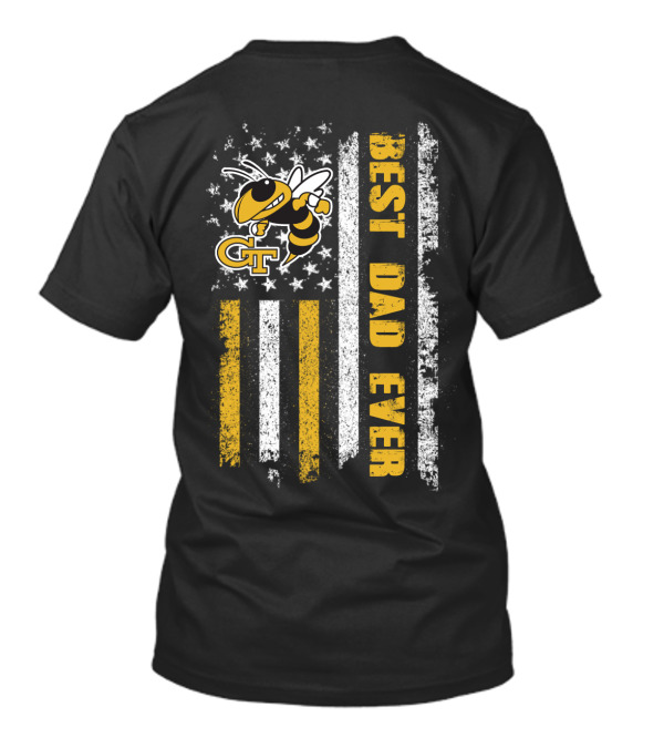 Gt Yellow Jacket Best Dad Ever Flag T-Shirt