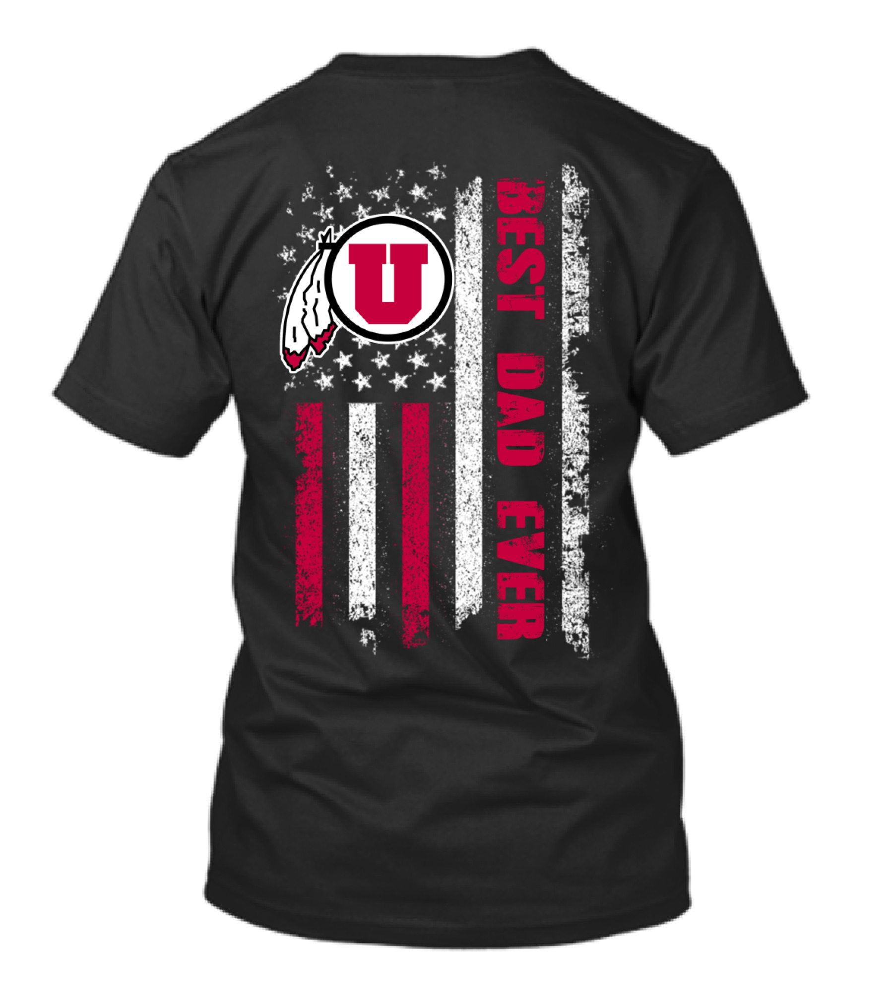 Utah Utes Best Dad Ever American Flag T-Shirt