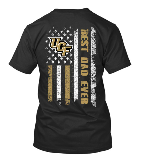 Ucf Best Dad Ever American Flag Grunge Style T-Shirt
