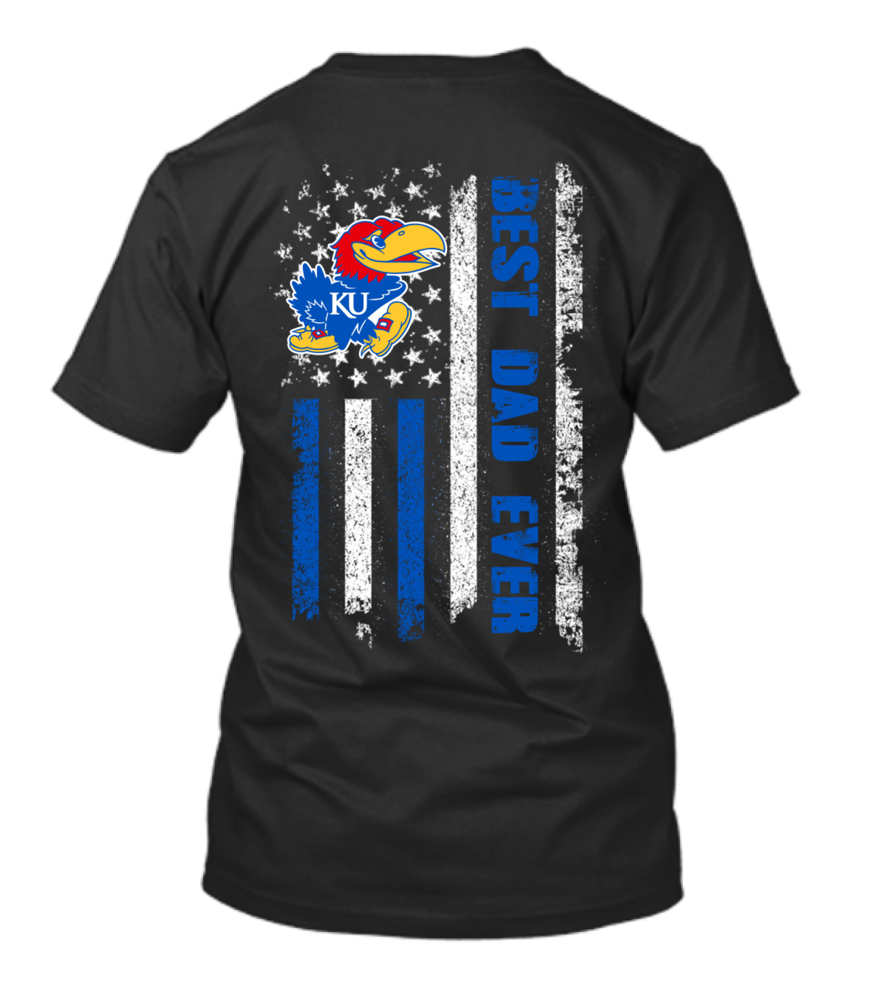 Ku Jayhawks Best Dad Ever American Flag T-Shirt
