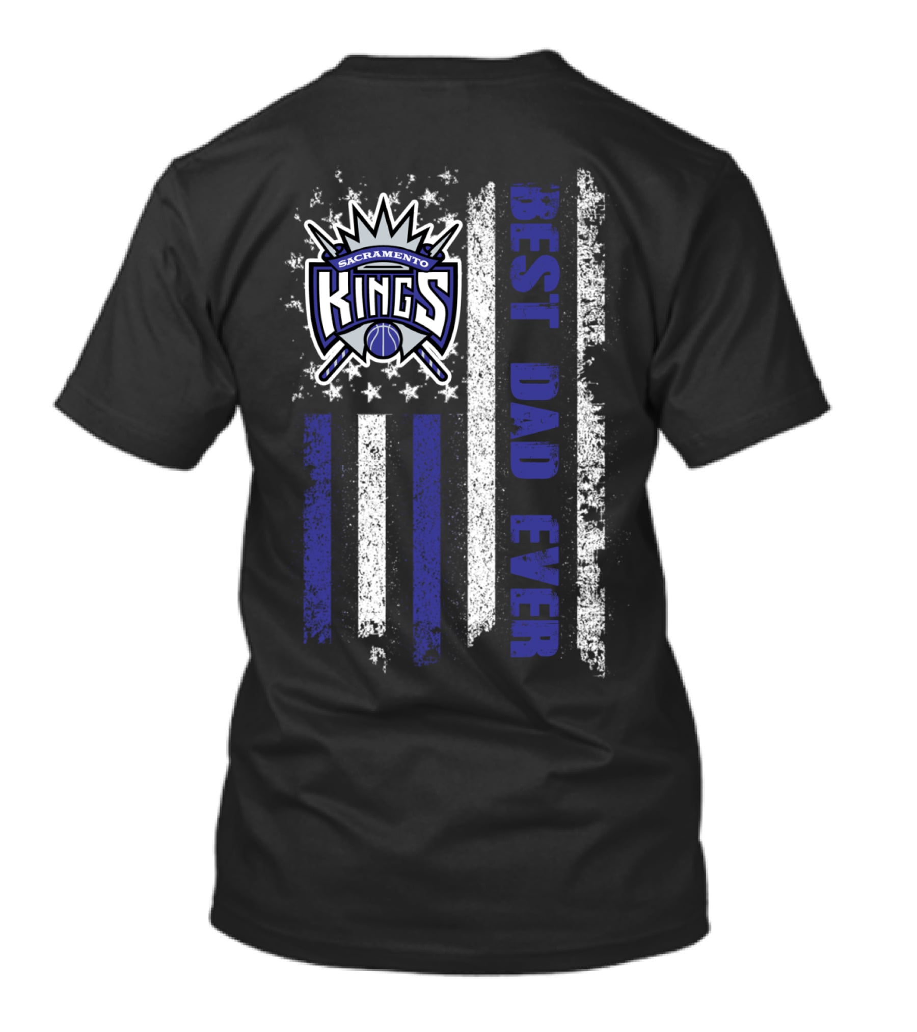 Sacramento Kings Best Dad Ever American Flag Evd 027 T-Shirt