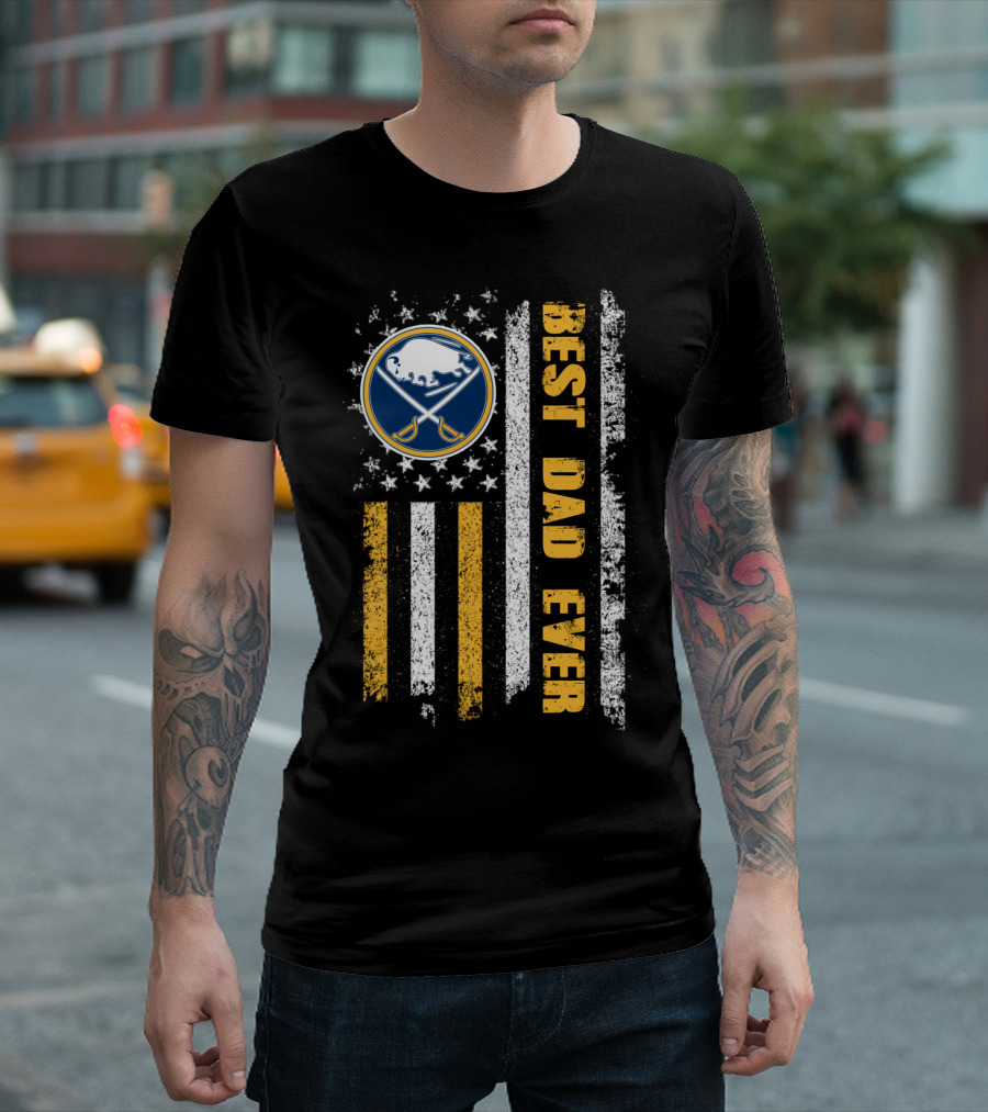 Best Dad Ever Buffalo Sabres Flag T-Shirt