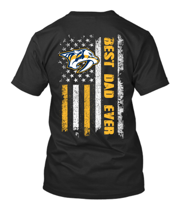 Nashville Predators Best Dad Ever Usa Flag Evd 015 T-Shirt