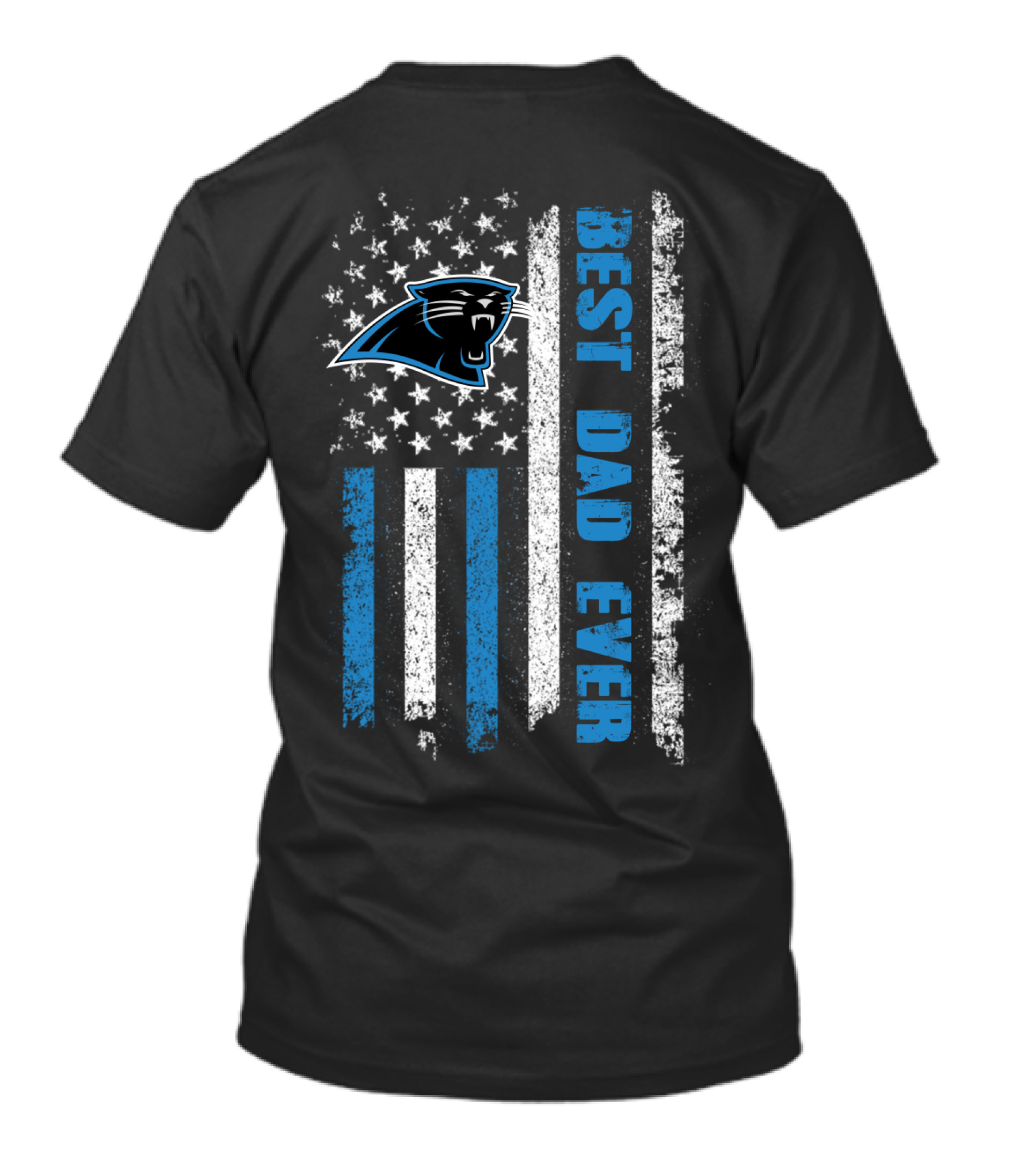 Carolina Panthers Best Dad Ever American Flag T-Shirt