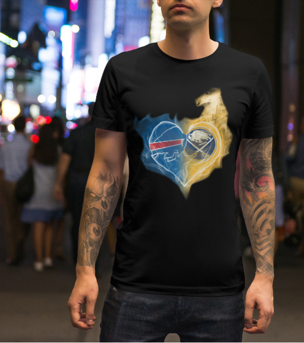 Buffalo Bills Sabres Heart Combination T-Shirt