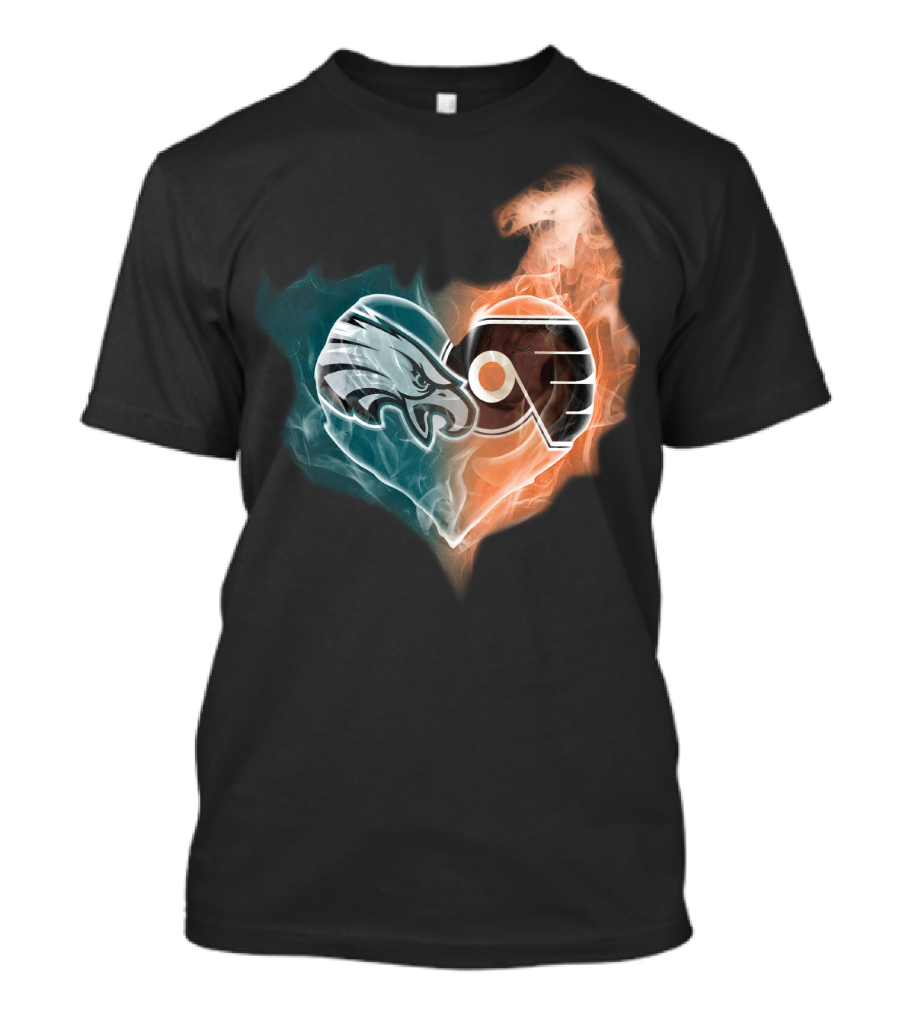 Eagles Flyers Heart Fusion T-Shirt