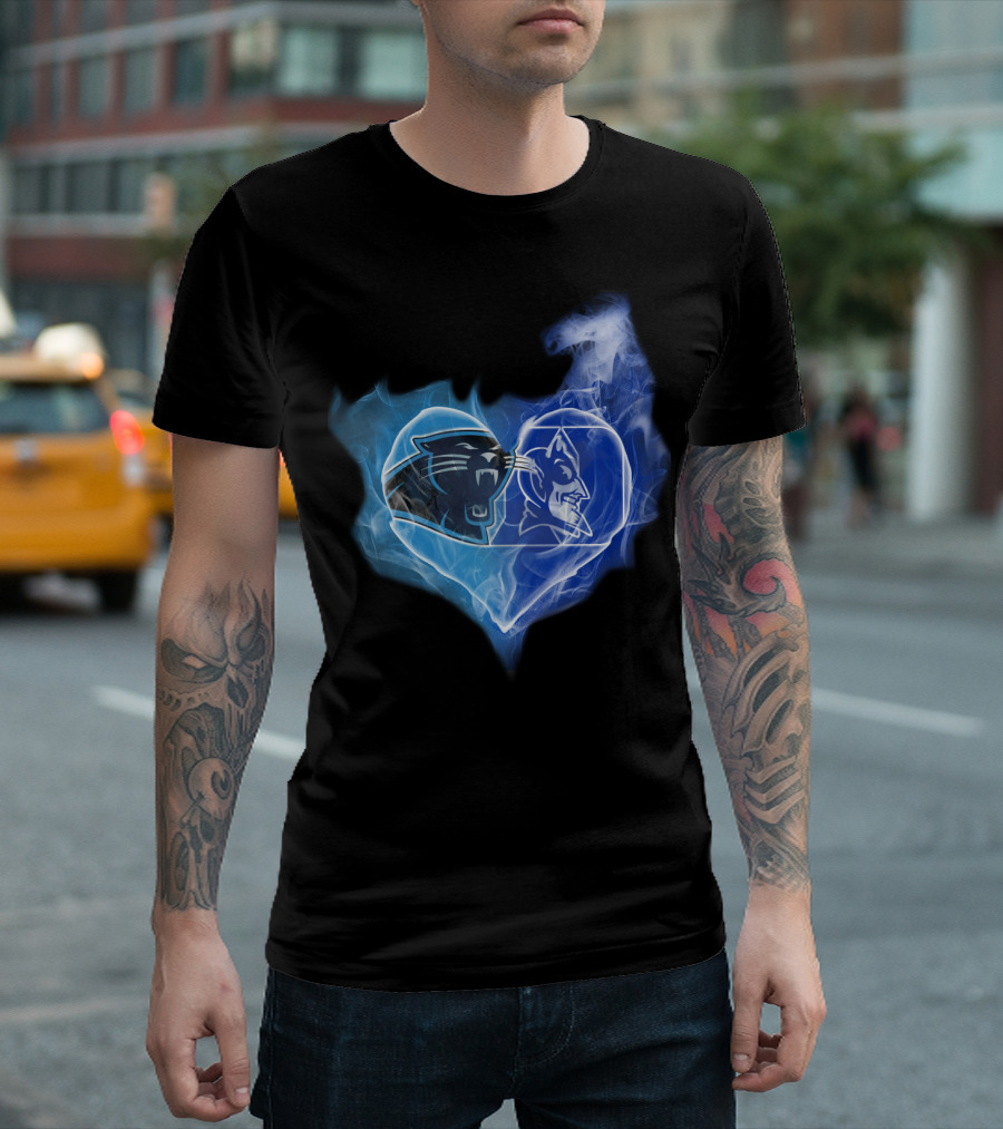 Panthers Blue Devils Heart T-Shirt