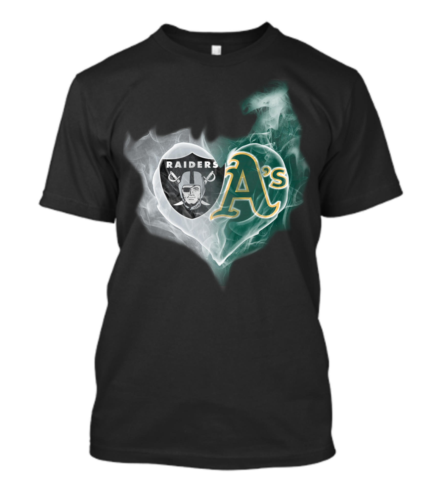 Raiders A's Heart Smoke Fusion T-Shirt