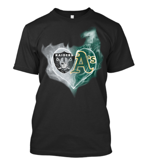 Raiders A's Heart Smoke Fusion T-Shirt