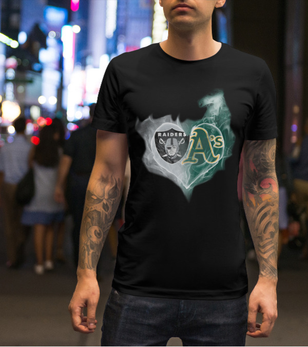 Raiders A's Heart Smoke Fusion T-Shirt