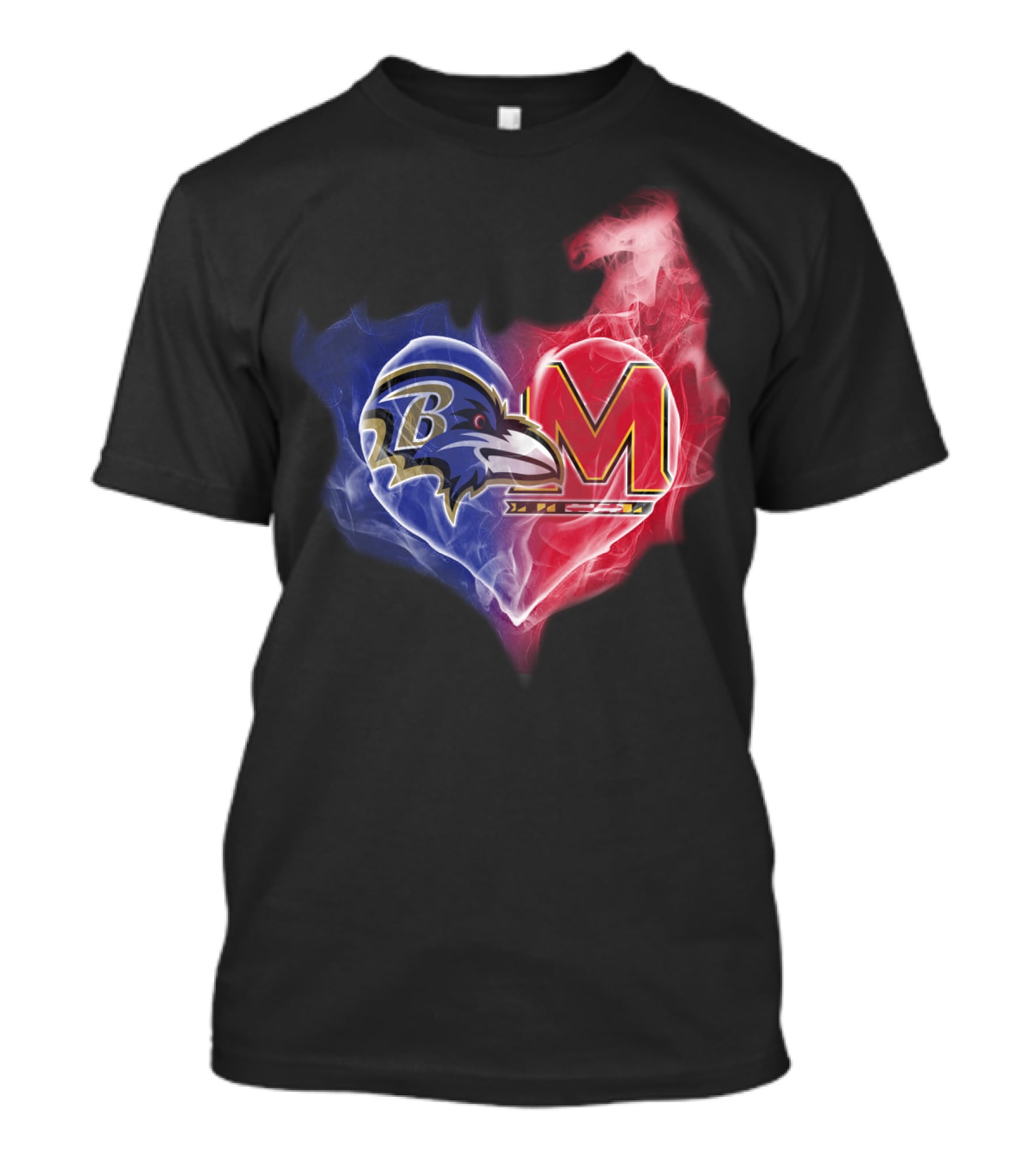 Baltimore Ravens Maryland Terrapins Heart Fusion T-Shirt