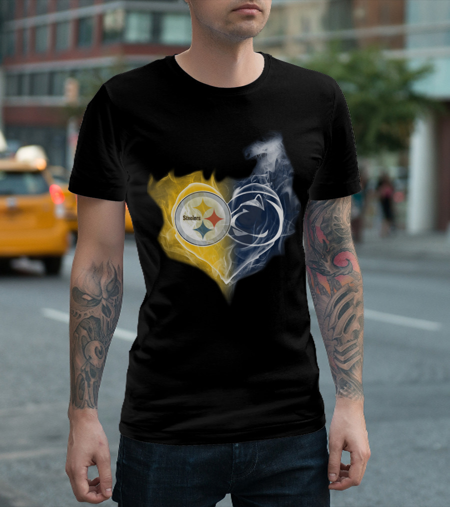 Steelers Penn State Heart Fusion T-Shirt
