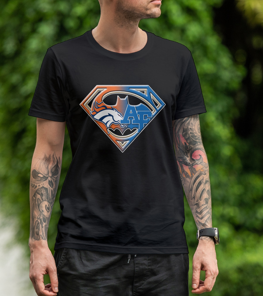 Denver Broncos Air Force Batman Superhero Shield Logo Bat 015 T-Shirt