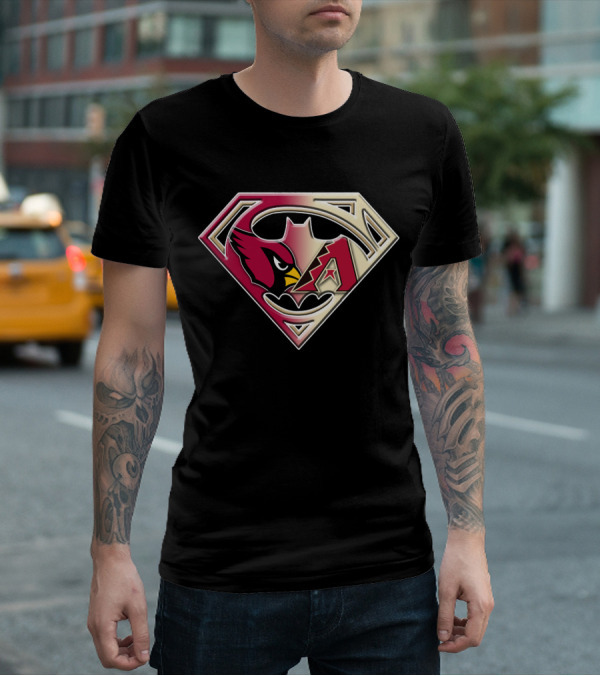 Arizona Cardinals Diamondbacks Superman Logo Fusion T-Shirt