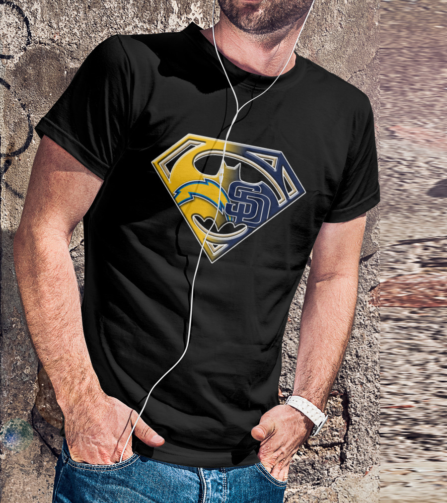 San Diego Chargers Padres Superman Batman T-Shirt