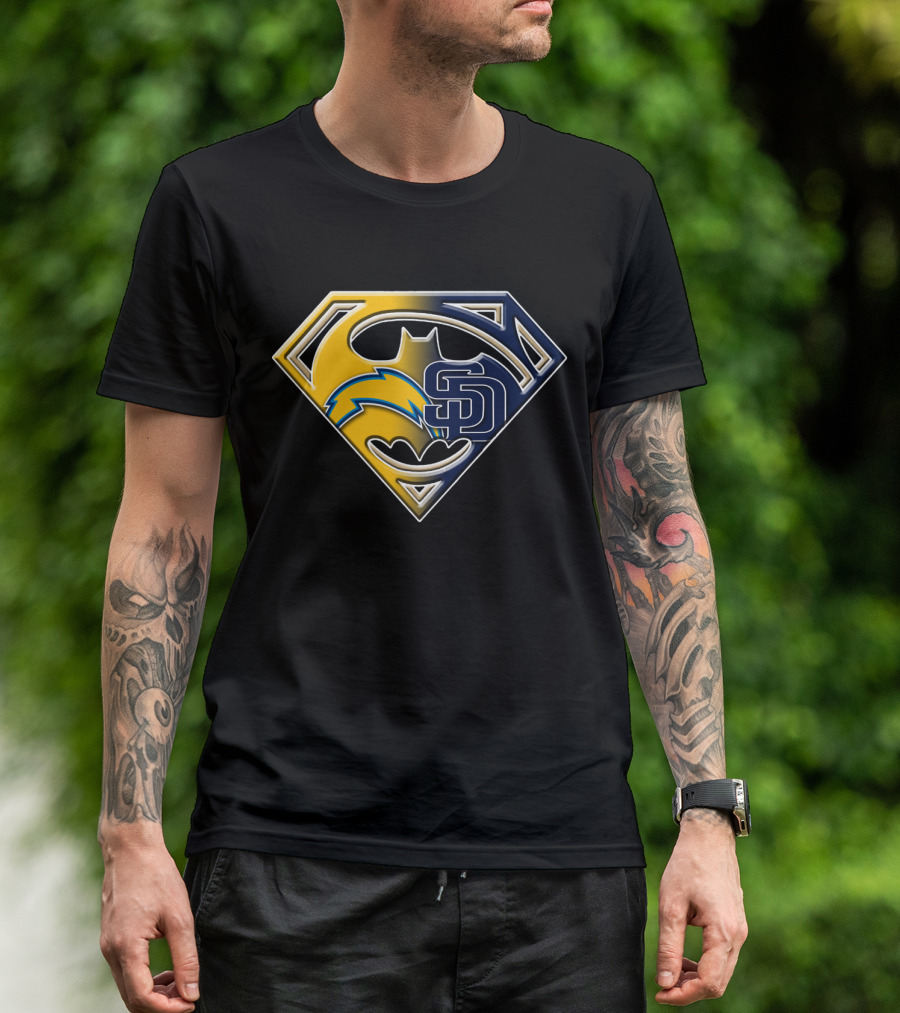 San Diego Chargers Padres Superman Batman T-Shirt