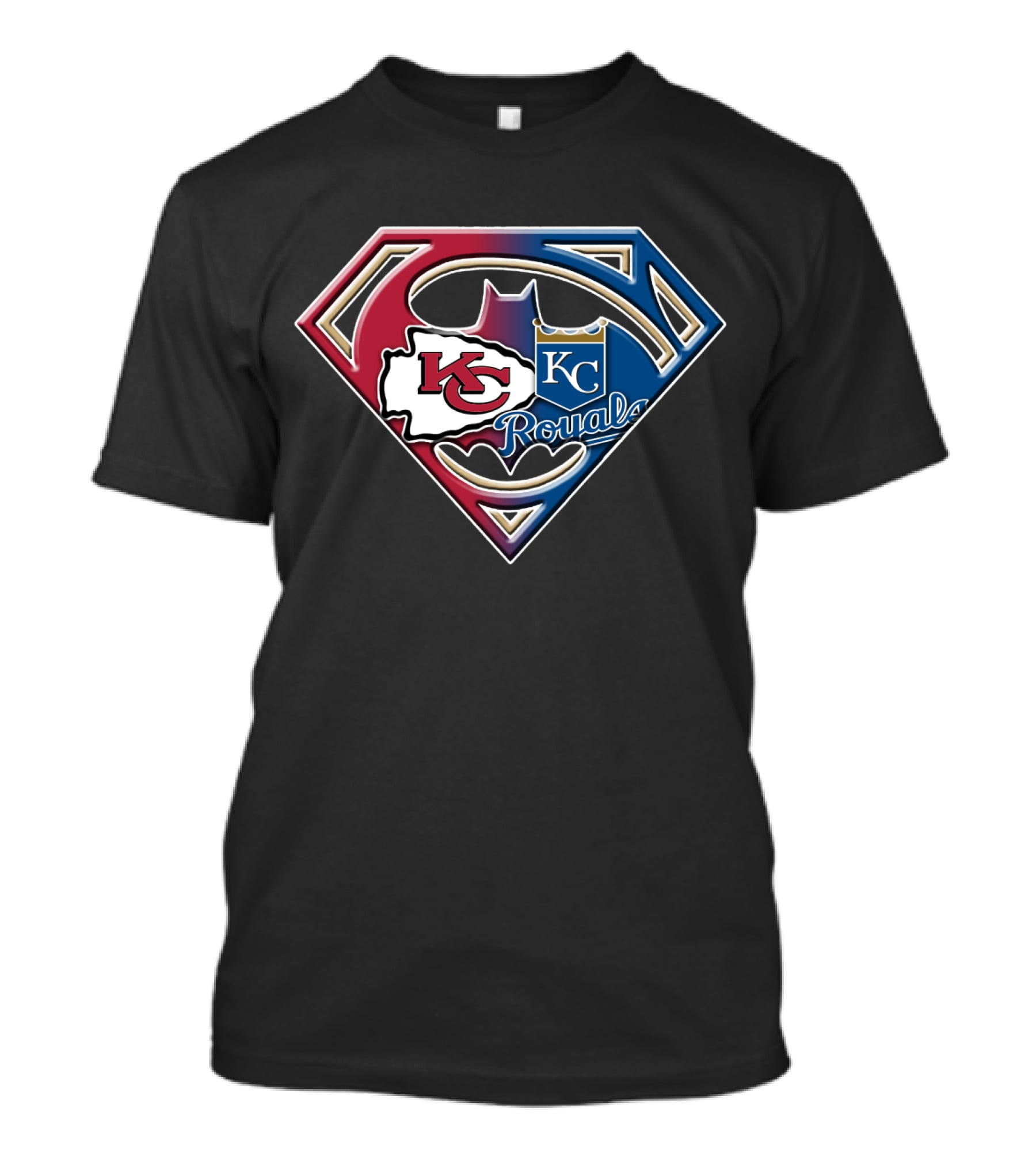 Kc Chiefs Royals Batman Superman Logo Bat 037 T-Shirt