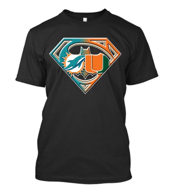 Superman Miami Dolphins University Batman Logo Bat 054 T-Shirt