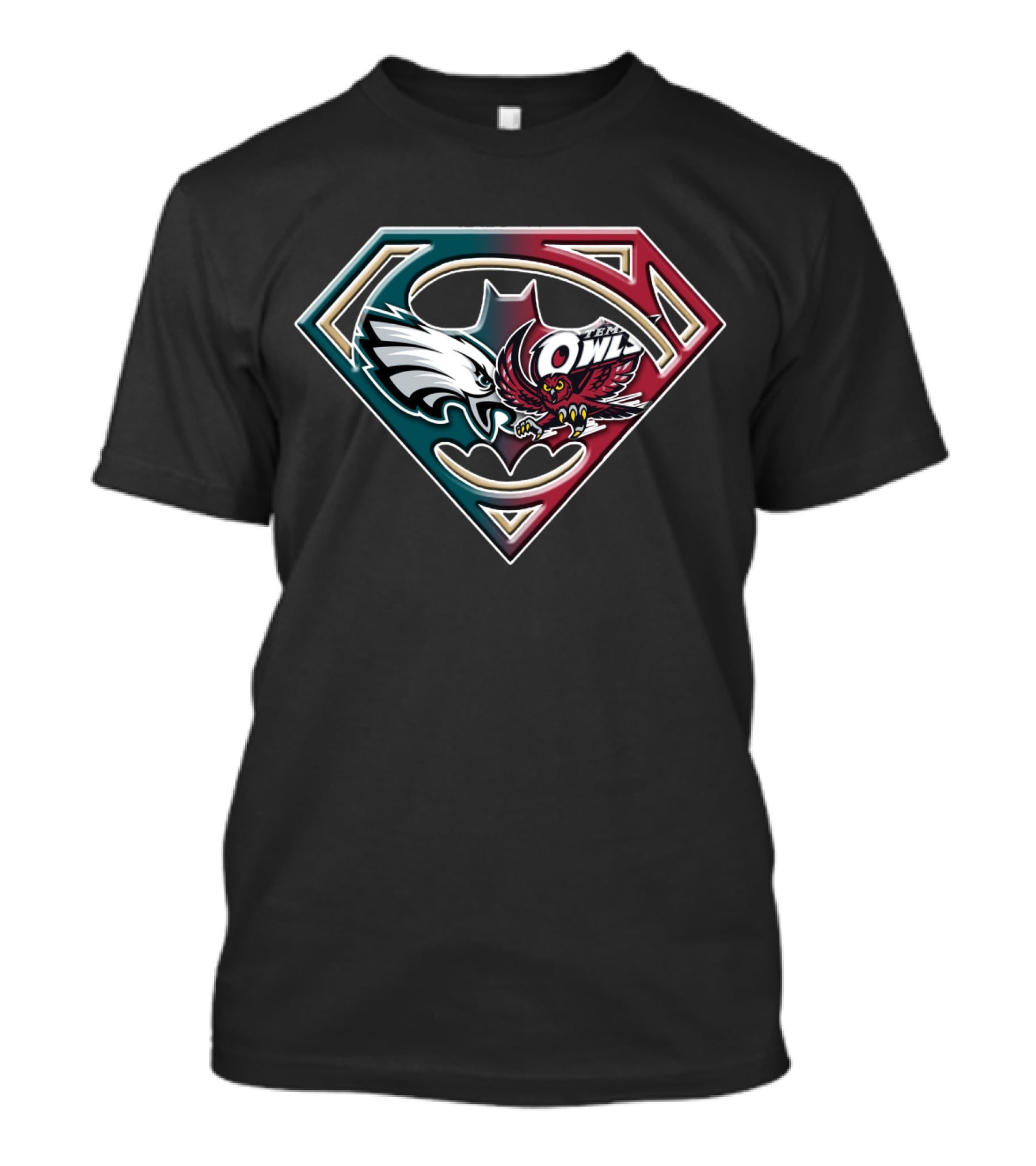 Superman Shield With Owl And Batman Wings Bat 060 T-Shirt