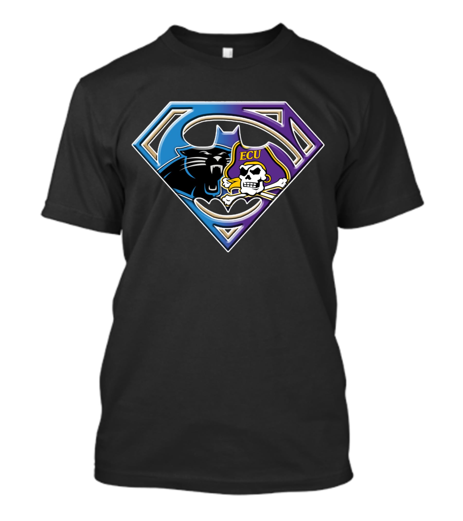 Superman Logo Carolina Panthers Ecu Pirates T-Shirt