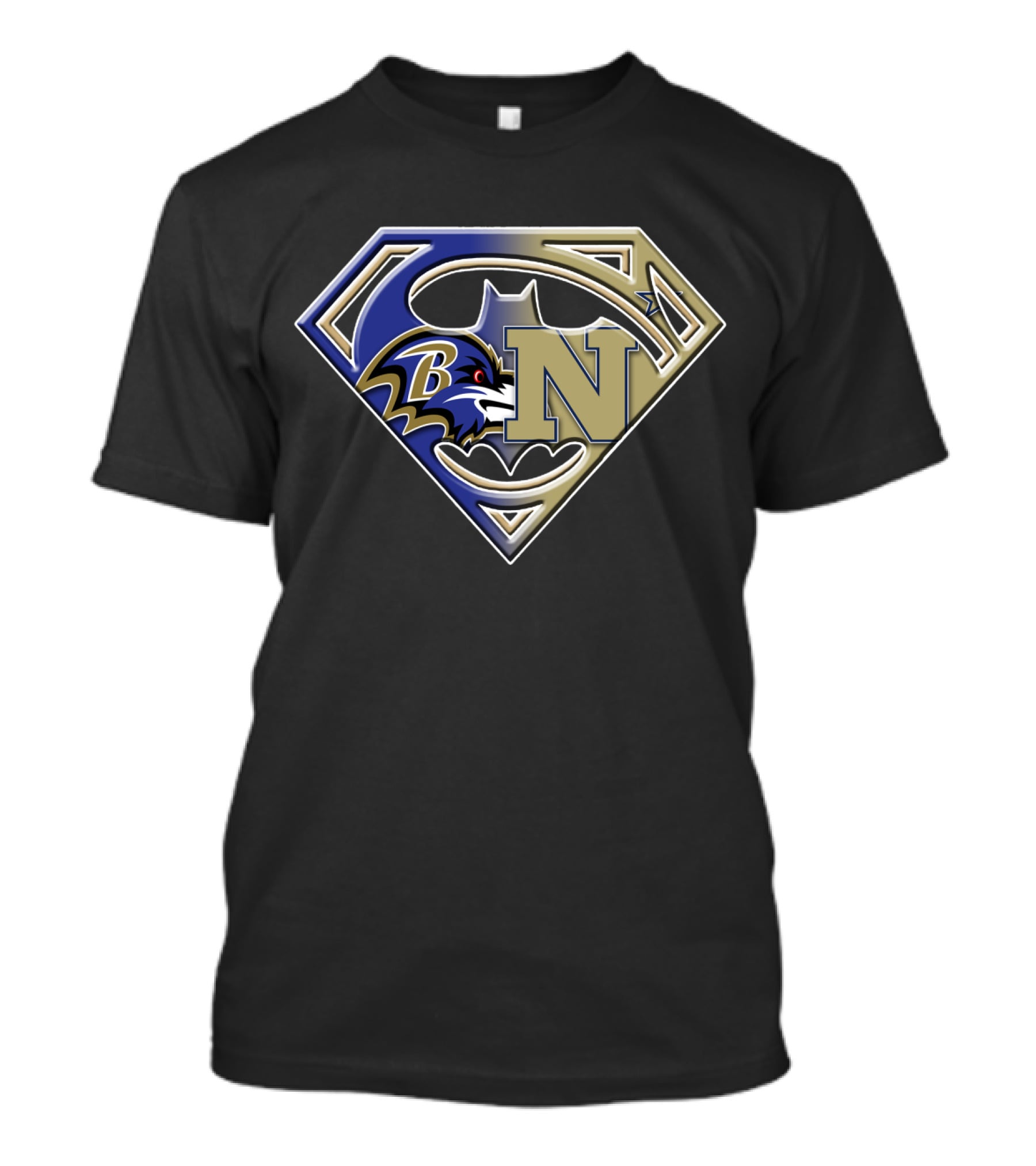 Baltimore Ravens Navy Superman Bat Signal T-Shirt