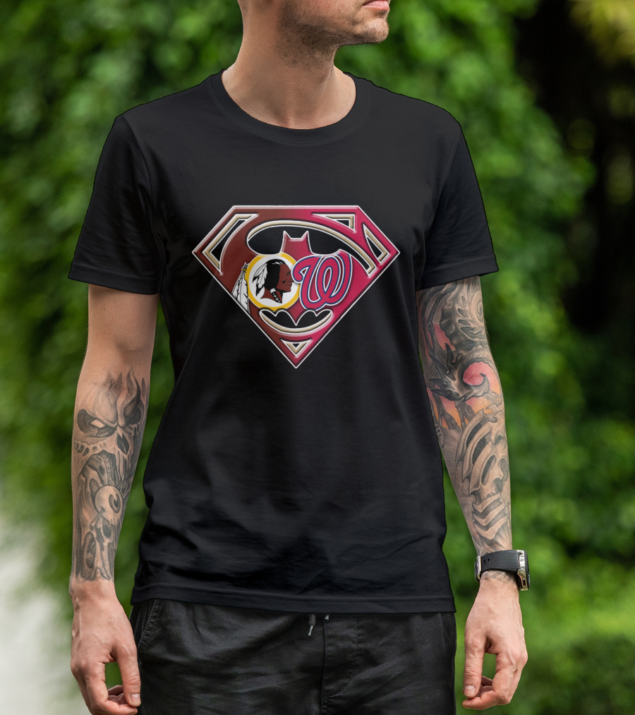 Superhero Washington Logo Redskins Nationals Fusion T-Shirt