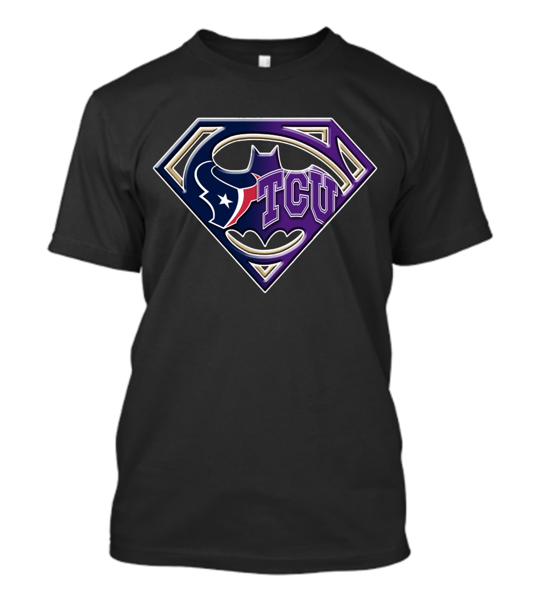 Tcu Bat 122 Texans Logo Superman Bat Symbol Fusion T-Shirt
