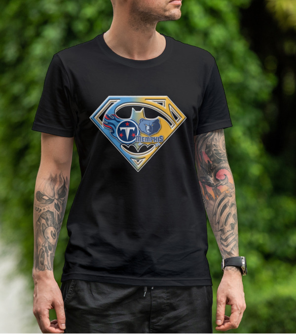 Memphis Grizzlies And Tennessee Titans Superhero Crossover Bat 128 T-Shirt