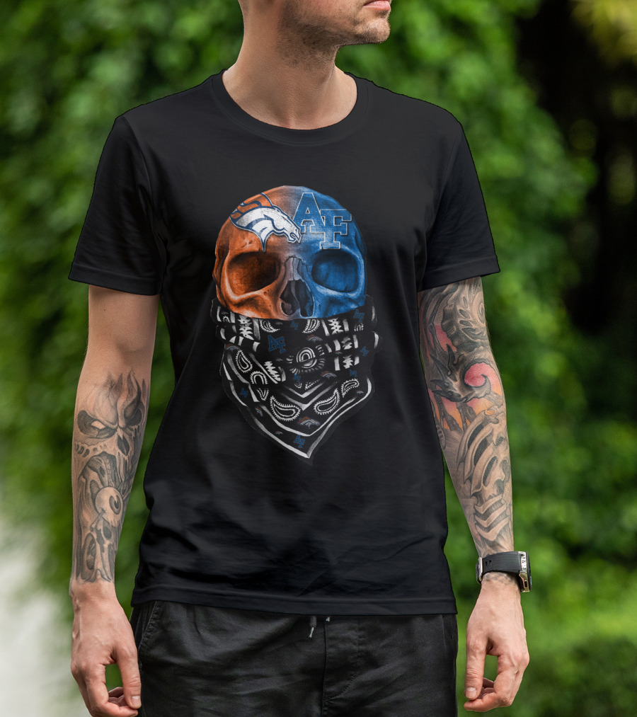 Af Broncos Skull Bandana Sku 015 T-Shirt
