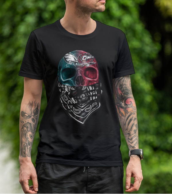 Eagles And Owls Dual Skull Bandana T-Shirt