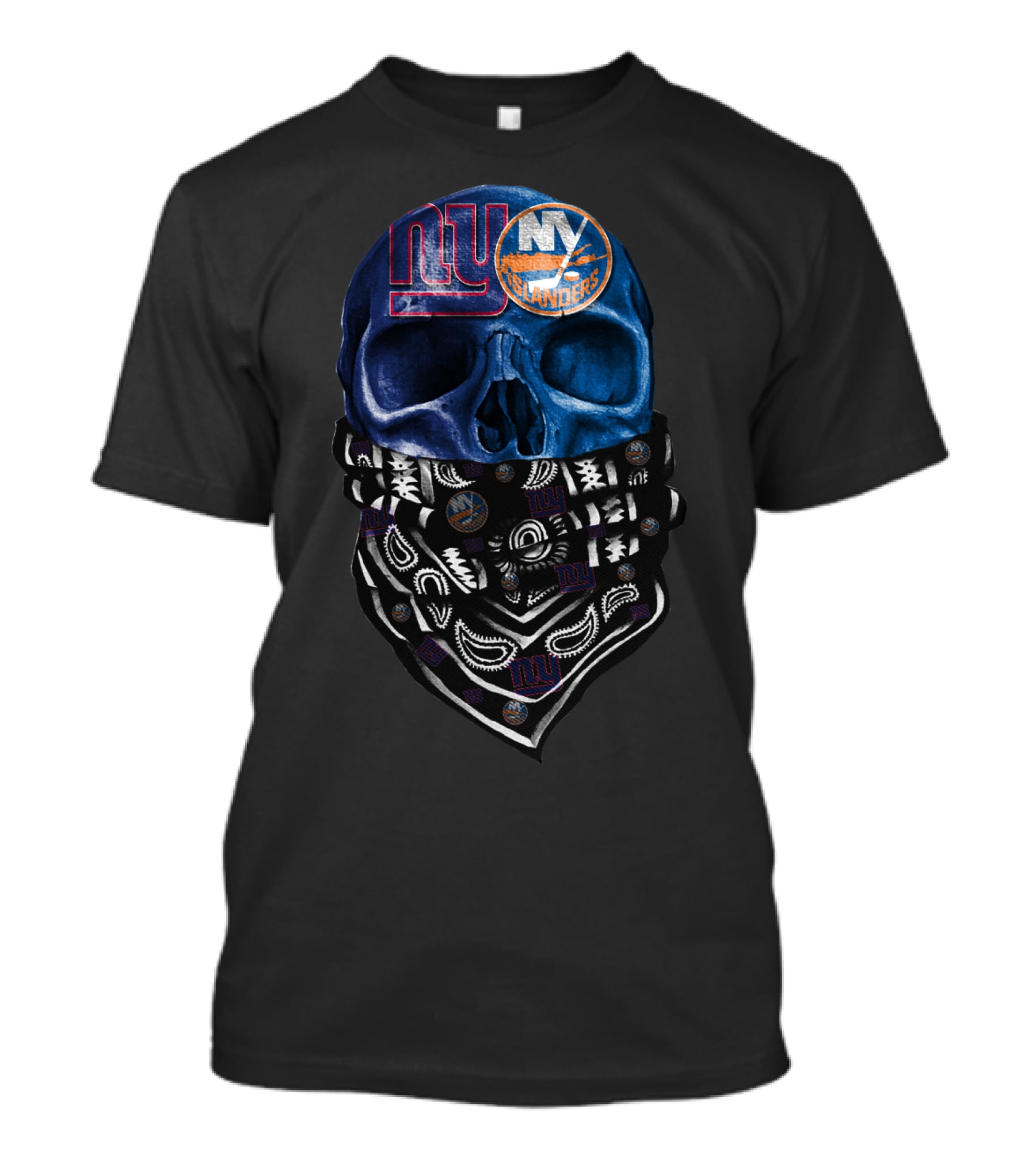 Ny Islanders And Giants Skull Bandana Sku 063 T-Shirt