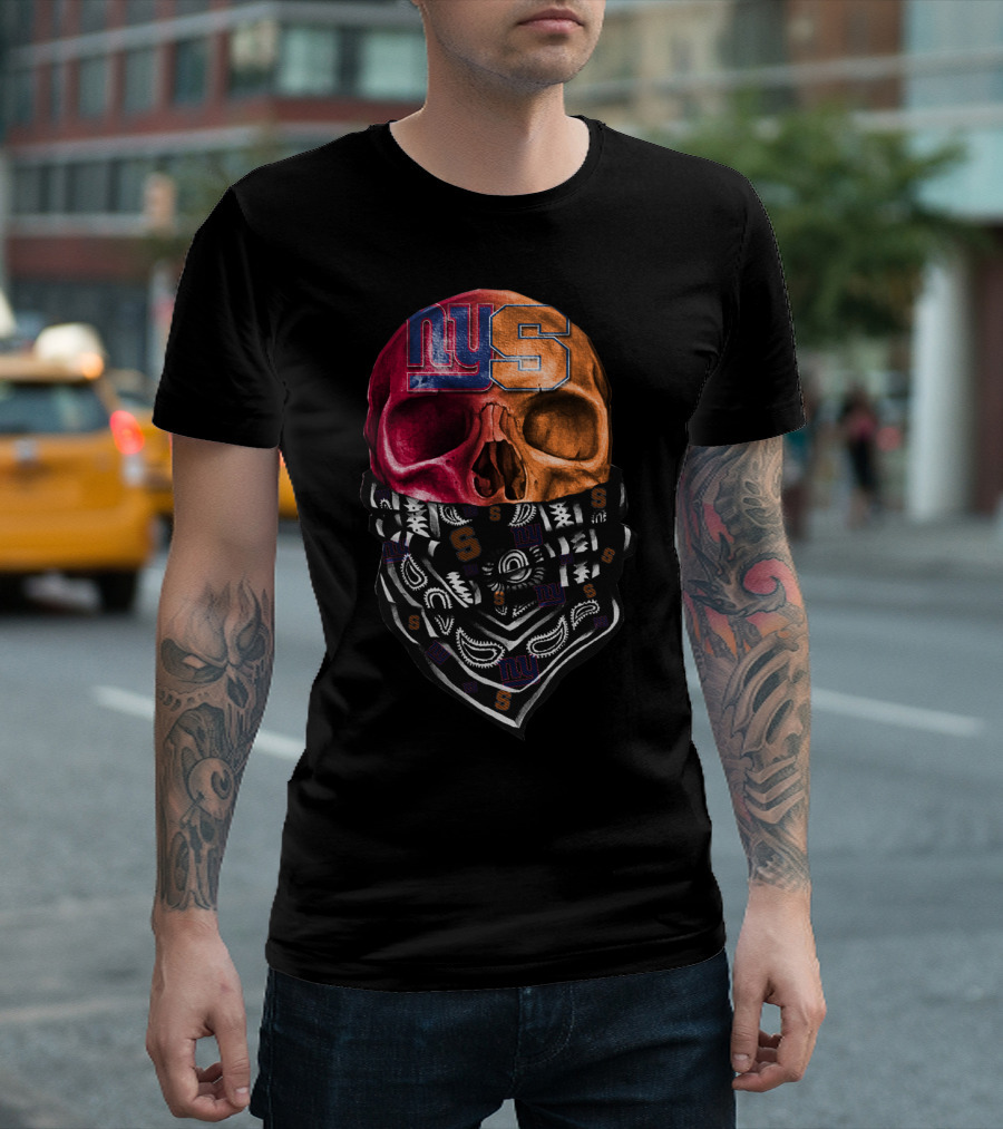Ny Giants Syracuse Skull Bandana T-Shirt