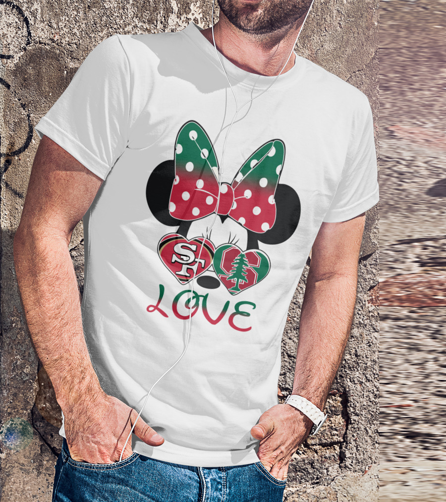 San Francisco 49ers Stanford Cardinal Minnie Mouse Love T-Shirt