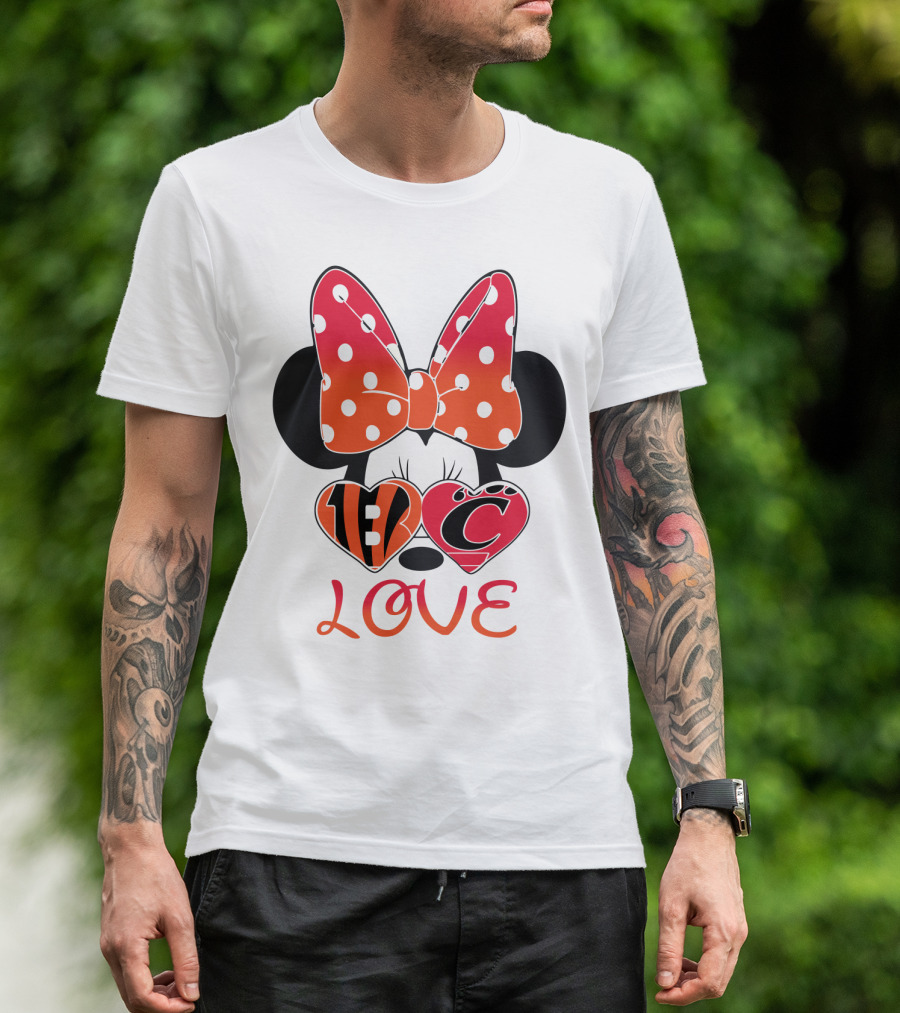 Love Minnie Polka Dot Bow C And B Stripes Hearts T-Shirt