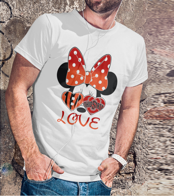 Minnie Mouse Bengals Ohio State Love T-Shirt