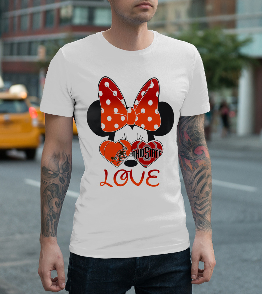 Mic 023 Minnie Mouse Love Cleveland Browns Ohio State T-Shirt