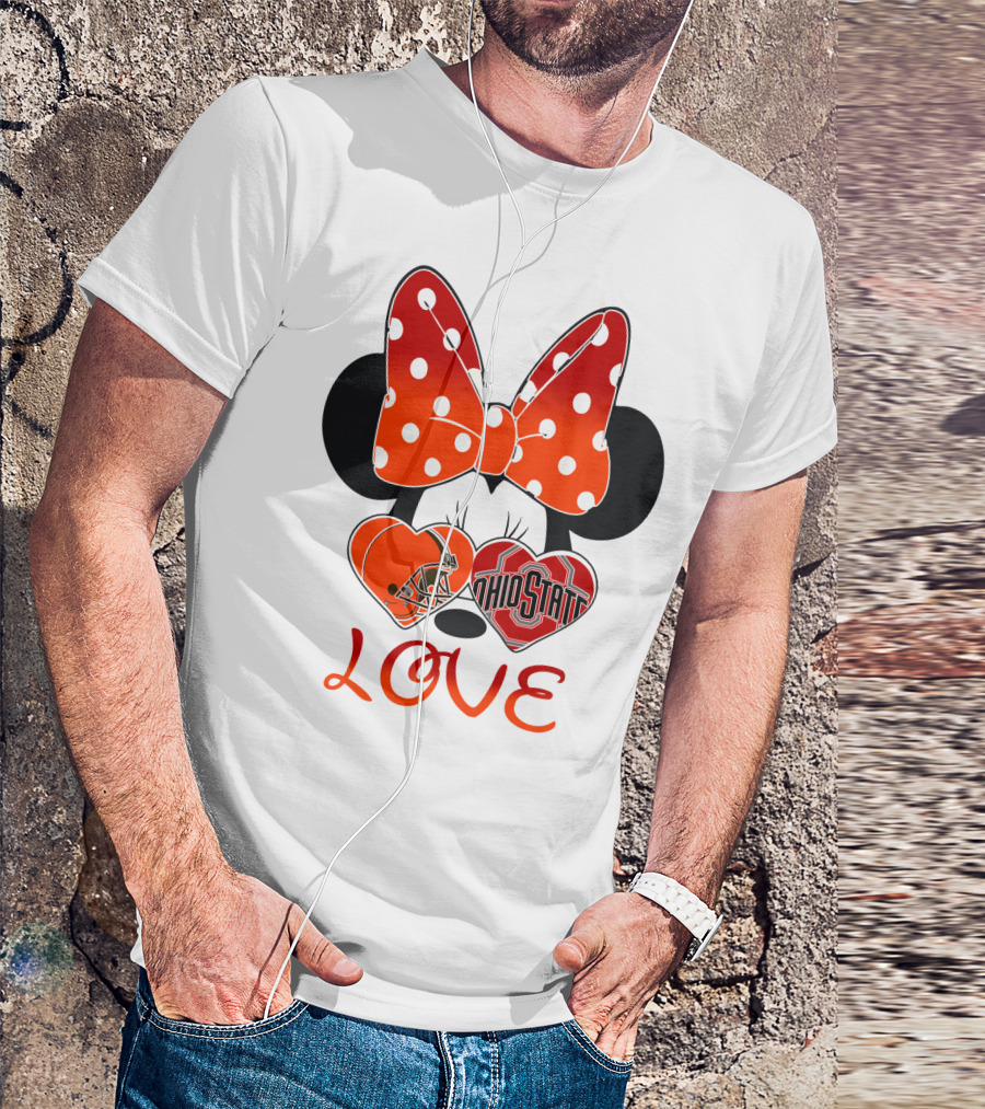 Mic 023 Minnie Mouse Love Cleveland Browns Ohio State T-Shirt