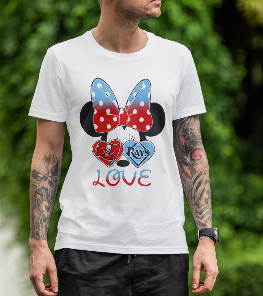Minnie Mouse Love Tampa Bay Buccaneers Rays T-Shirt