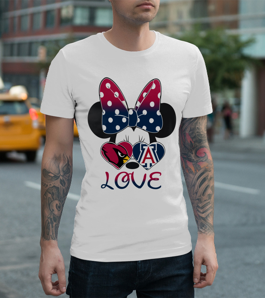 Minnie Mouse Cardinals Arizona Wildcats Love T-Shirt