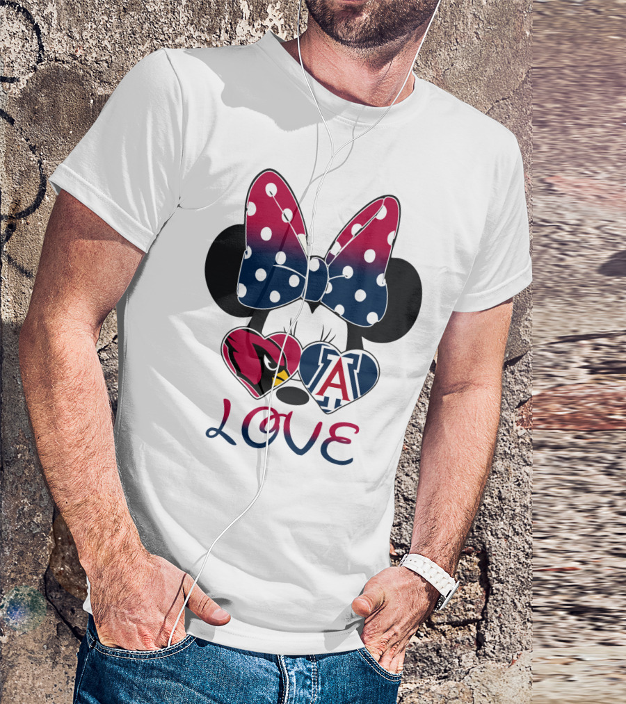 Minnie Mouse Cardinals Arizona Wildcats Love T-Shirt