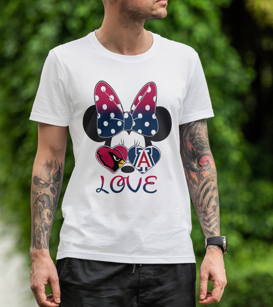 Minnie Mouse Cardinals Arizona Wildcats Love T-Shirt