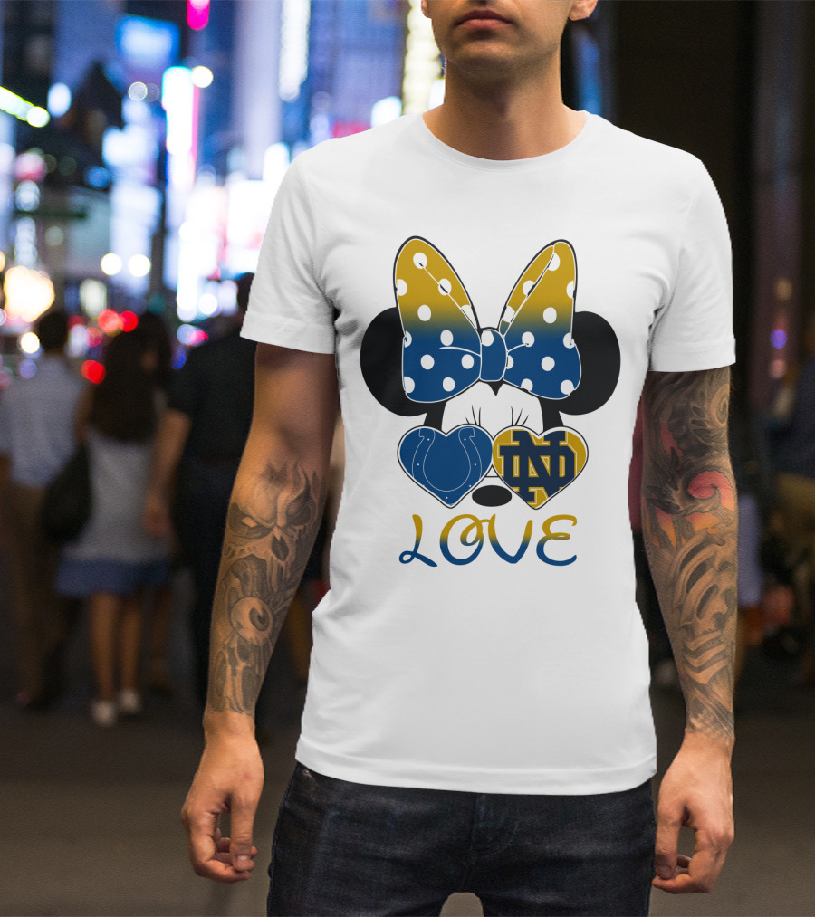Love Notre Dame Polka Dot Bow Hearts T-Shirt