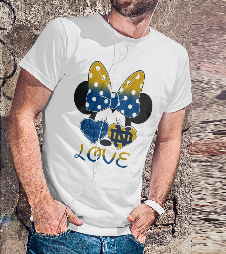 Love Notre Dame Polka Dot Bow Hearts T-Shirt