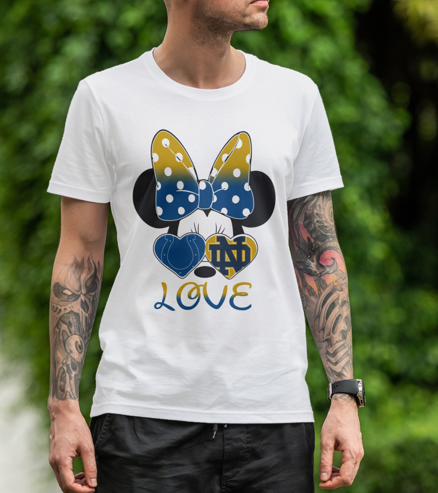 Love Notre Dame Polka Dot Bow Hearts T-Shirt