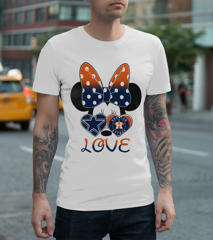 Mic 046 Houston Astros Dallas Cowboys Minnie Love T-Shirt