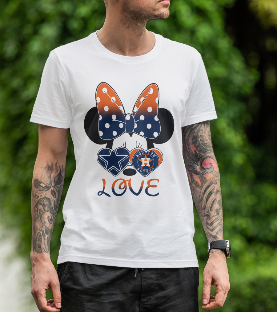 Mic 046 Houston Astros Dallas Cowboys Minnie Love T-Shirt
