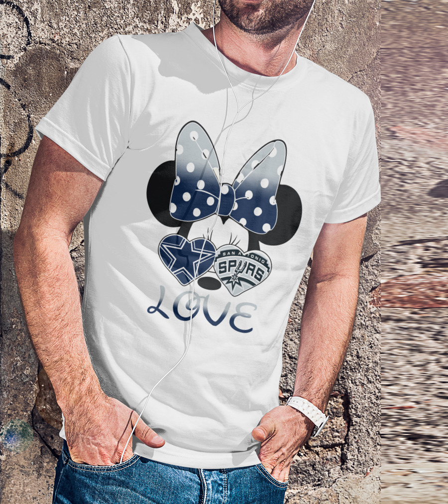 Love Cowgirl Minnie Dallas Cowboys San Antonio Spurs T-Shirt