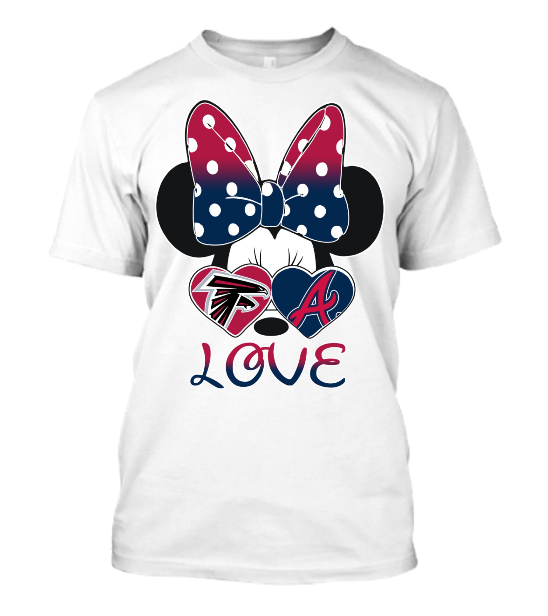 Love Minnie Bow Falcons Braves T-Shirt