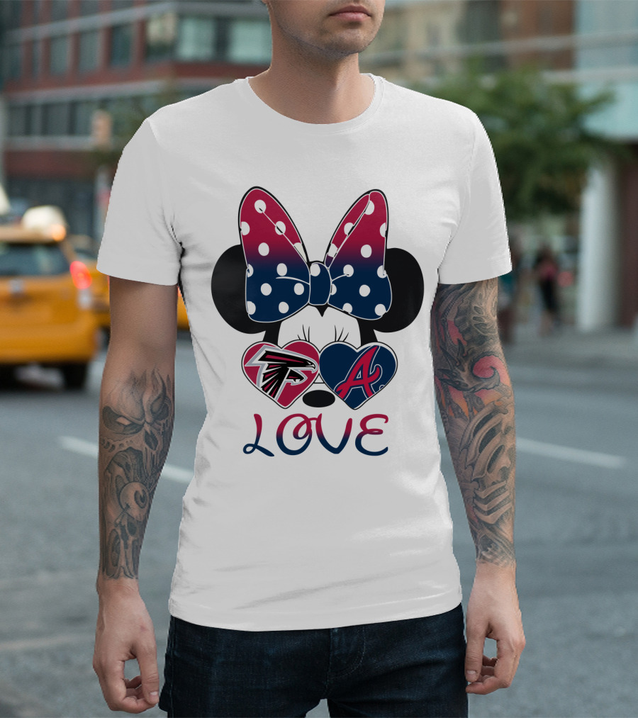 Love Minnie Bow Falcons Braves T-Shirt