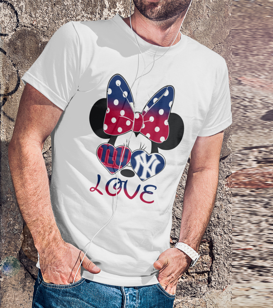 Mic 066 Minnie Bow Giants Yankees Love T-Shirt